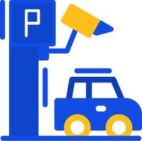 Parking security camera Flat Two Color Icon vector