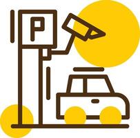 Parking security camera Yellow Lieanr Circle Icon vector