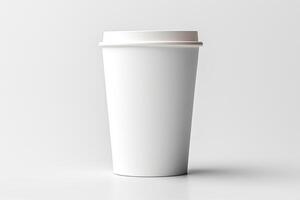 AI generated coffee paper cup for mockup and branding design photo