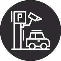 Parking security camera Inverted Icon vector