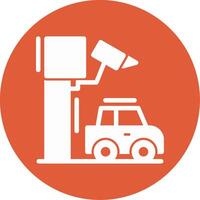 Parking security camera Glyph Circle Icon vector