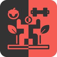 Balanced Lifestyle Red Inverse Icon vector