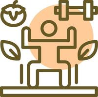 Balanced Lifestyle Linear Circle Icon vector