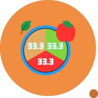 Portion Sizes Flat Shadow Icon vector