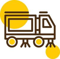 Parking lot sweeping Yellow Lieanr Circle Icon vector