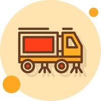 Parking lot sweeping Filled Shadow Circle Icon vector