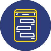 Messages Dual Line Circle Icon vector