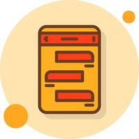 Messages Filled Shadow Circle Icon vector