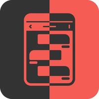 Messages Red Inverse Icon vector