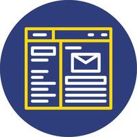 Mail Dual Line Circle Icon vector