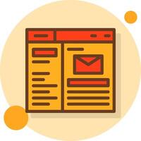 correo lleno sombra circulo icono vector