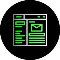 correo doble degradado circulo icono vector