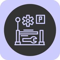 Parking maintenance Linear Round Icon vector