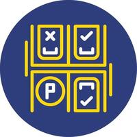 Parking occupancy status Dual Line Circle Icon vector