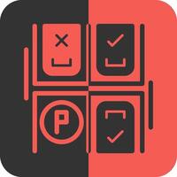 Parking occupancy status Red Inverse Icon vector