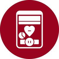 Heart Glyph Circle Icon vector