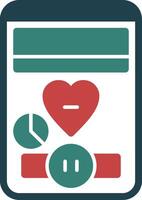 Heart Glyph Two Color Icon vector