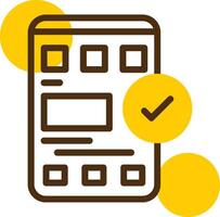 Checkmark Yellow Lieanr Circle Icon vector