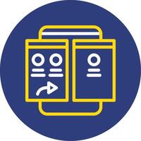 Forward Dual Line Circle Icon vector