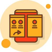 Forward Filled Shadow Circle Icon vector