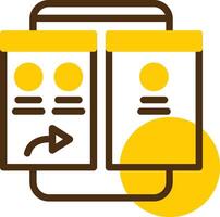Forward Yellow Lieanr Circle Icon vector