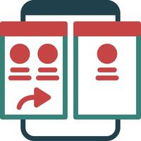 Forward Glyph Two Color Icon vector