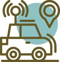 Car locator Linear Circle Icon vector