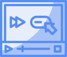 Skip forward Line Filled Blue Icon vector