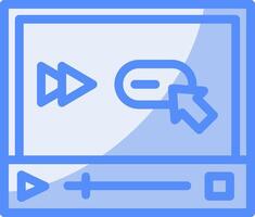 Skip forward Line Filled Blue Icon vector