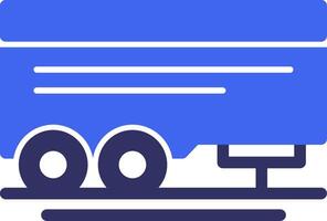 Parked trailer Solid Two Color Icon vector