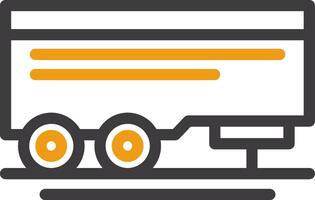 Parked trailer Line Two Color Icon vector