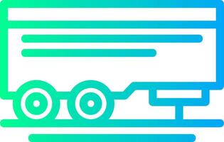 Parked trailer Linear Gradient Icon vector