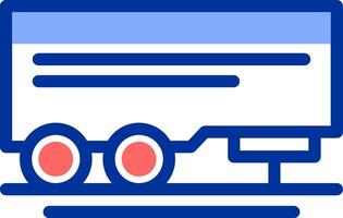 Parked trailer Color Filled Icon vector