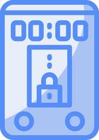 Lock Line Filled Blue Icon vector