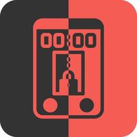 Lock Red Inverse Icon vector