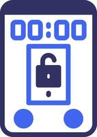 Unlock Solid Two Color Icon vector