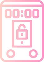 Unlock Linear Gradient Icon vector