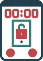 Unlock Glyph Two Color Icon vector