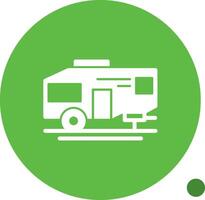 Parked RV Glyph Shadow Icon vector