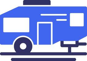 Parked RV Solid Two Color Icon vector