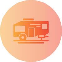 Parked RV Gradient Circle Icon vector