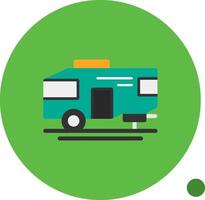 Parked RV Flat Shadow Icon vector