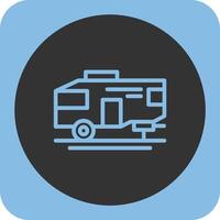 Parked RV Linear Round Icon vector