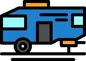 Parked RV Line Filled Icon vector