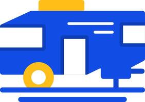 Parked RV Flat Two Color Icon vector