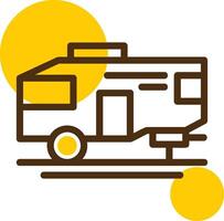Parked RV Yellow Lieanr Circle Icon vector