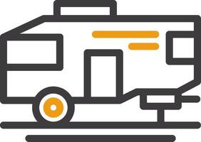 Parked RV Glyph Two Color Icon vector