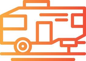 Parked RV Linear Gradient Icon vector