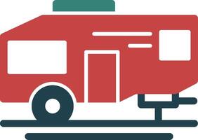 Parked RV Line Two Color Icon vector