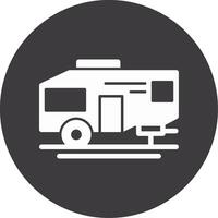 Parked RV Glyph Circle Icon vector